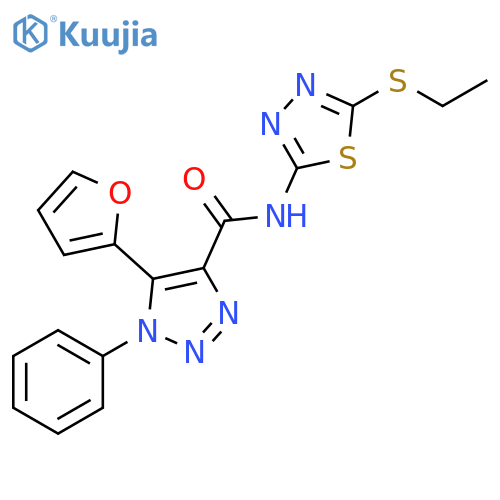 N-5-(ethylsulfanyl)-1,3,4-thiadiazol-2-yl-5-(furan-2-yl)-1-phenyl-1H-1,2,3-triazole-4-carboxamide structure