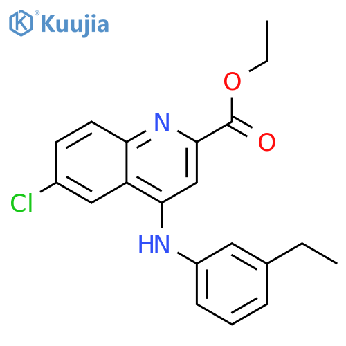 ethyl 6-chloro-4-(3-ethylphenyl)aminoquinoline-2-carboxylate structure