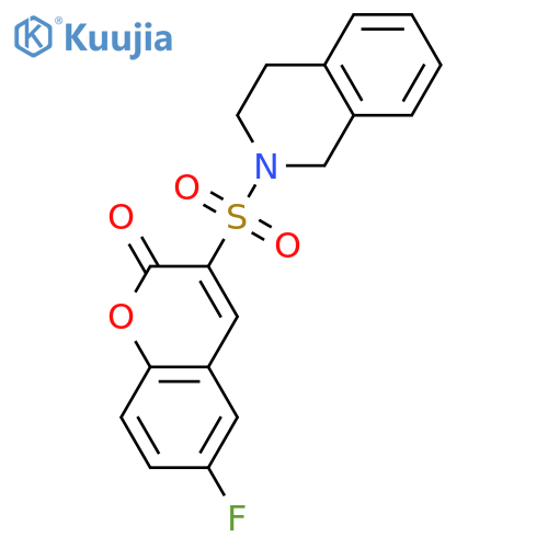 6-fluoro-3-(1,2,3,4-tetrahydroisoquinoline-2-sulfonyl)-2H-chromen-2-one structure