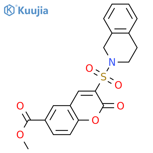 methyl 2-oxo-3-(1,2,3,4-tetrahydroisoquinoline-2-sulfonyl)-2H-chromene-6-carboxylate structure