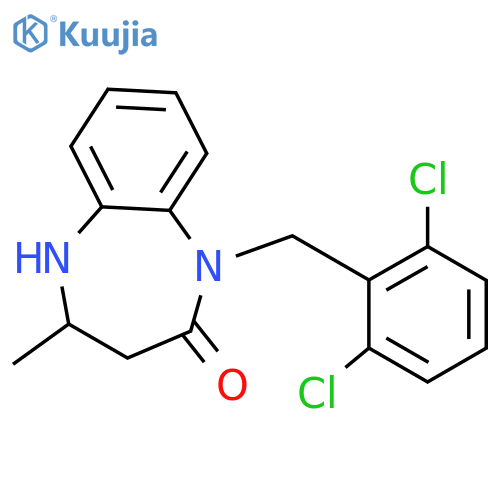 1-(2,6-dichlorophenyl)methyl-4-methyl-2,3,4,5-tetrahydro-1H-1,5-benzodiazepin-2-one structure