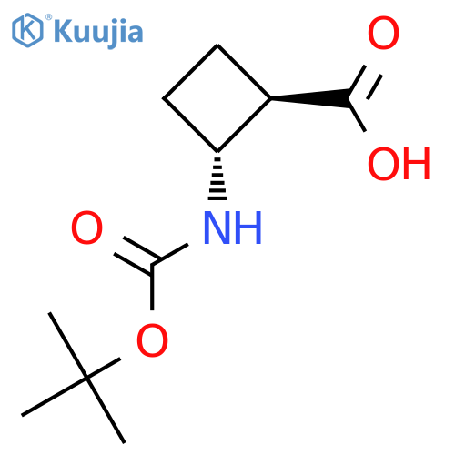 trans-2-(tert-butoxycarbonylamino)cyclobutanecarboxylic acid structure
