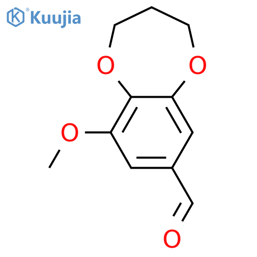 9-methoxy-3,4-dihydro-2H-1,5-benzodioxepine-7-carbaldehyde structure