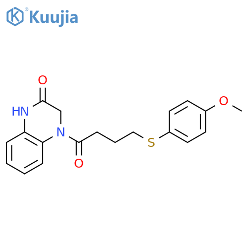 4-{4-(4-methoxyphenyl)sulfanylbutanoyl}-1,2,3,4-tetrahydroquinoxalin-2-one structure