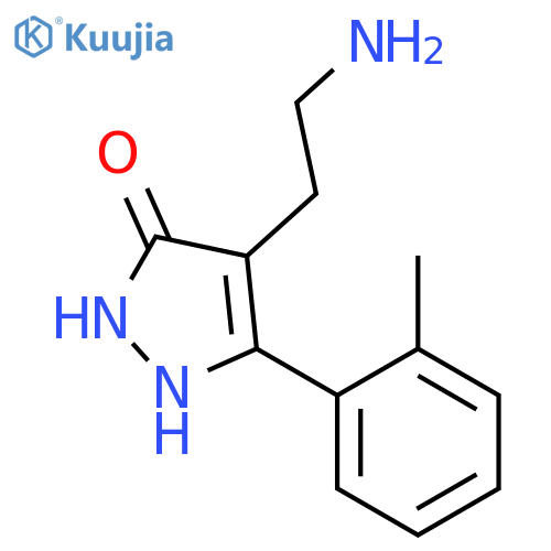 4-(2-Aminoethyl)-5-(2-methylphenyl)-1,2-dihydro-3H-pyrazol-3-one structure