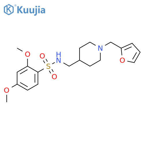 N-({1-(furan-2-yl)methylpiperidin-4-yl}methyl)-2,4-dimethoxybenzene-1-sulfonamide structure