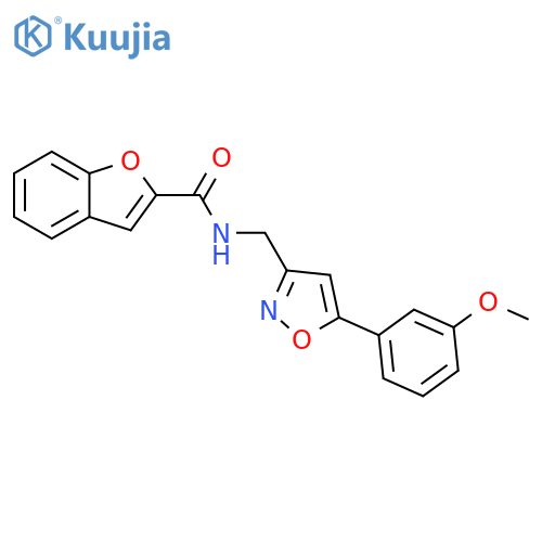 N-{5-(3-methoxyphenyl)-1,2-oxazol-3-ylmethyl}-1-benzofuran-2-carboxamide structure