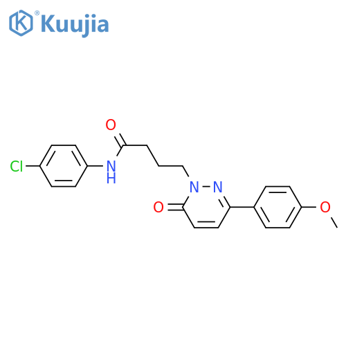 N-(4-chlorophenyl)-4-3-(4-methoxyphenyl)-6-oxo-1,6-dihydropyridazin-1-ylbutanamide structure