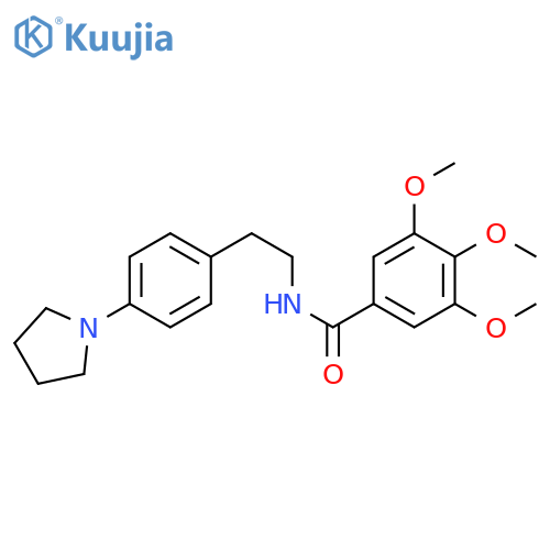 3,4,5-trimethoxy-N-{2-4-(pyrrolidin-1-yl)phenylethyl}benzamide structure
