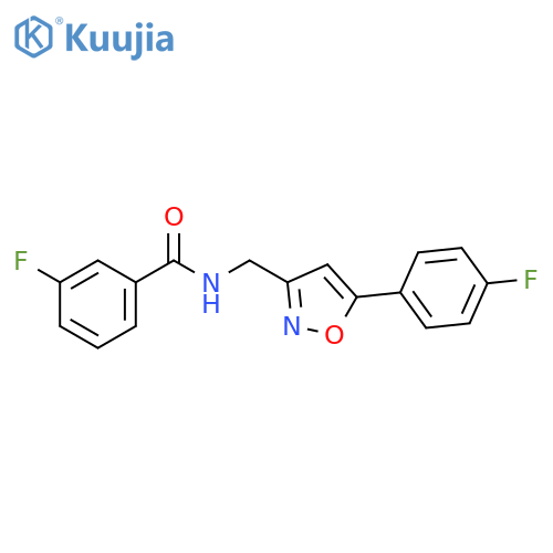 3-fluoro-N-{5-(4-fluorophenyl)-1,2-oxazol-3-ylmethyl}benzamide structure