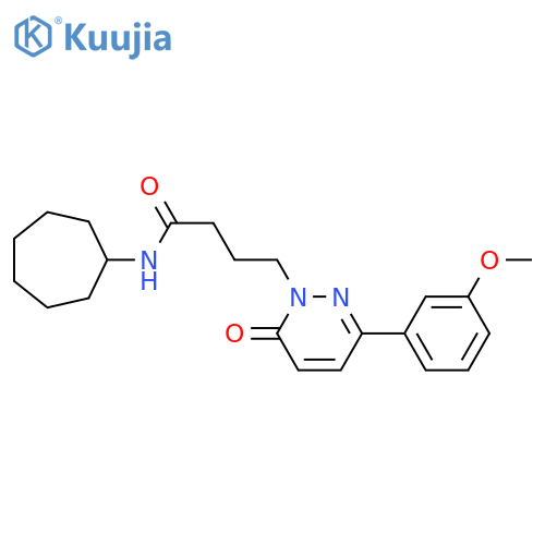 N-cycloheptyl-4-3-(3-methoxyphenyl)-6-oxo-1,6-dihydropyridazin-1-ylbutanamide structure