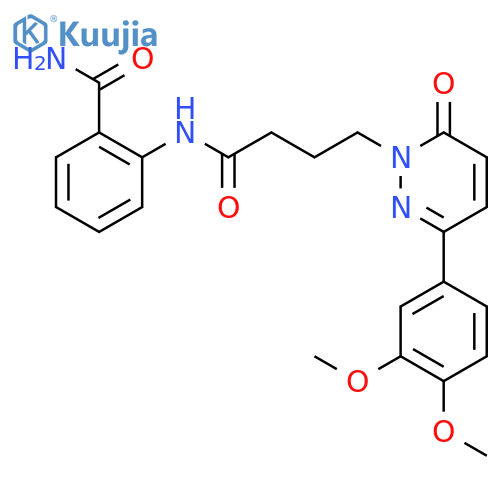 2-{4-3-(3,4-dimethoxyphenyl)-6-oxo-1,6-dihydropyridazin-1-ylbutanamido}benzamide structure