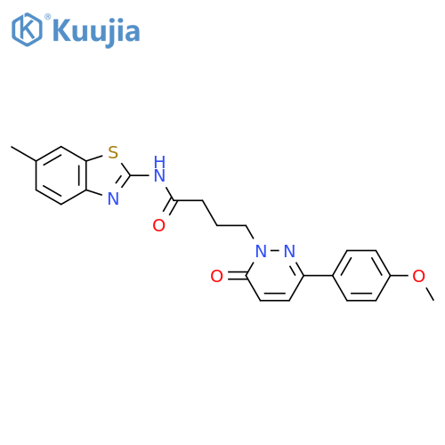 4-3-(4-methoxyphenyl)-6-oxo-1,6-dihydropyridazin-1-yl-N-(6-methyl-1,3-benzothiazol-2-yl)butanamide structure
