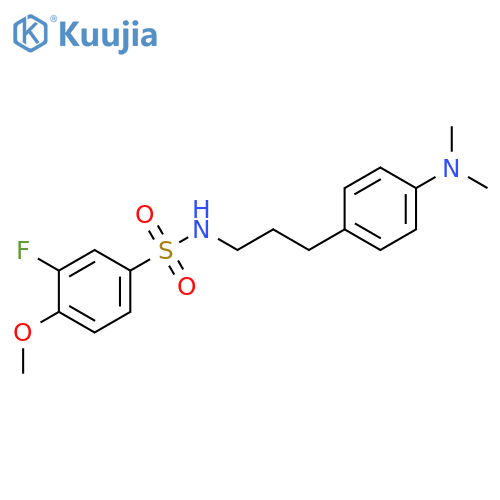 N-{3-4-(dimethylamino)phenylpropyl}-3-fluoro-4-methoxybenzene-1-sulfonamide structure