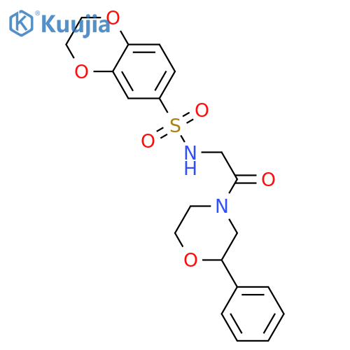 N-2-oxo-2-(2-phenylmorpholin-4-yl)ethyl-2,3-dihydro-1,4-benzodioxine-6-sulfonamide structure