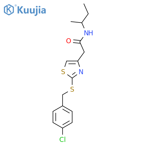 N-(butan-2-yl)-2-(2-{(4-chlorophenyl)methylsulfanyl}-1,3-thiazol-4-yl)acetamide structure