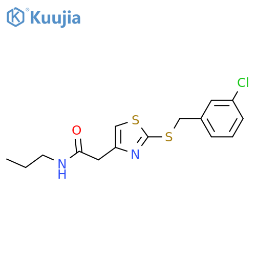 2-(2-{(3-chlorophenyl)methylsulfanyl}-1,3-thiazol-4-yl)-N-propylacetamide structure