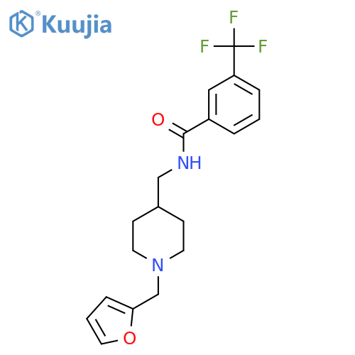 N-({1-(furan-2-yl)methylpiperidin-4-yl}methyl)-3-(trifluoromethyl)benzamide structure