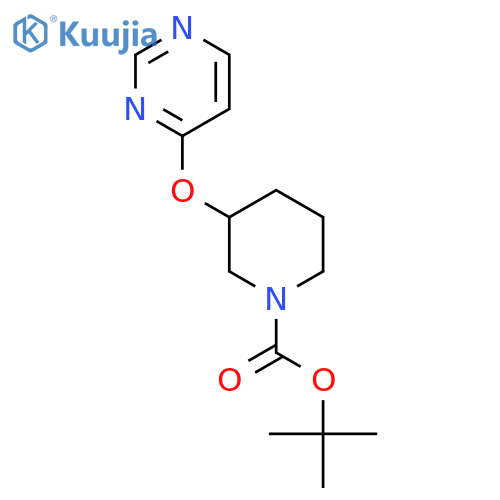 Tert-butyl 3-(pyrimidin-4-yloxy)piperidine-1-carboxylate structure