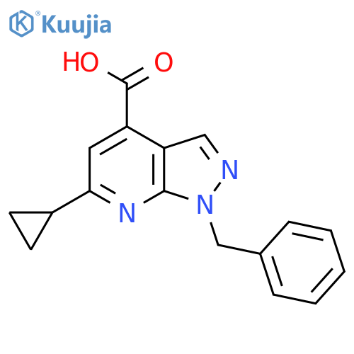 1-Benzyl-6-cyclopropyl-1H-pyrazolo3,4-bpyridine-4-carboxylic Acid structure