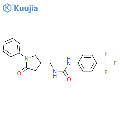 3-(5-oxo-1-phenylpyrrolidin-3-yl)methyl-1-4-(trifluoromethyl)phenylurea structure