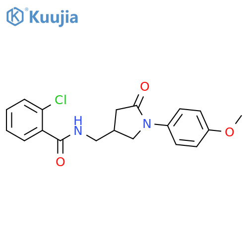 2-chloro-N-{1-(4-methoxyphenyl)-5-oxopyrrolidin-3-ylmethyl}benzamide structure