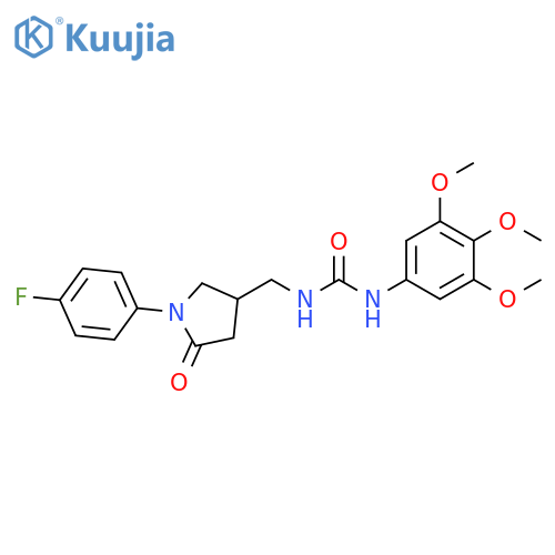 3-{1-(4-fluorophenyl)-5-oxopyrrolidin-3-ylmethyl}-1-(3,4,5-trimethoxyphenyl)urea structure