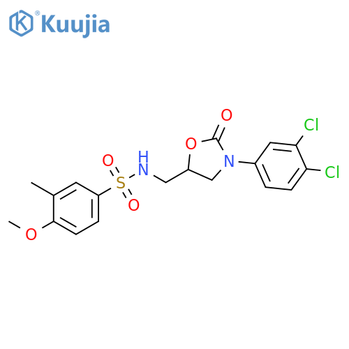 N-{3-(3,4-dichlorophenyl)-2-oxo-1,3-oxazolidin-5-ylmethyl}-4-methoxy-3-methylbenzene-1-sulfonamide structure
