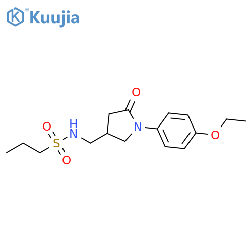 N-{1-(4-ethoxyphenyl)-5-oxopyrrolidin-3-ylmethyl}propane-1-sulfonamide structure