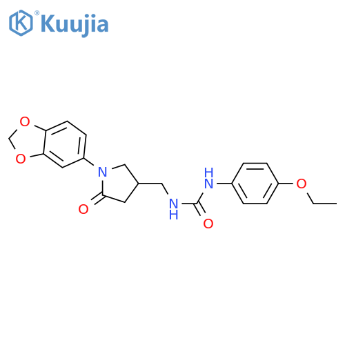 3-{1-(2H-1,3-benzodioxol-5-yl)-5-oxopyrrolidin-3-ylmethyl}-1-(4-ethoxyphenyl)urea structure