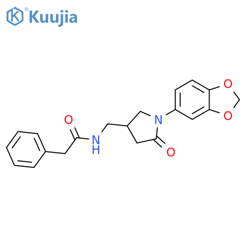 N-{1-(2H-1,3-benzodioxol-5-yl)-5-oxopyrrolidin-3-ylmethyl}-2-phenylacetamide structure
