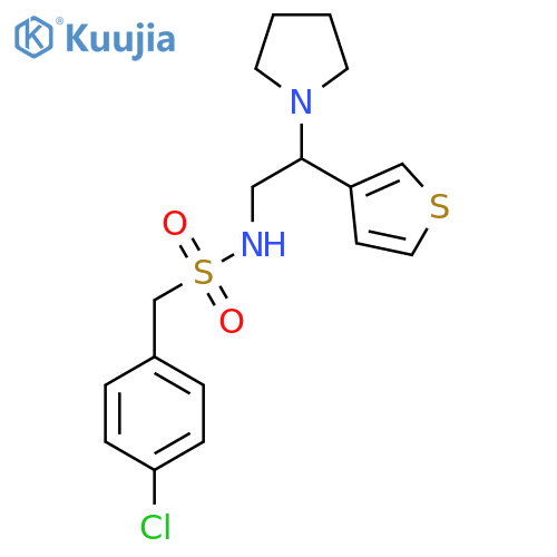 1-(4-chlorophenyl)-N-2-(pyrrolidin-1-yl)-2-(thiophen-3-yl)ethylmethanesulfonamide structure