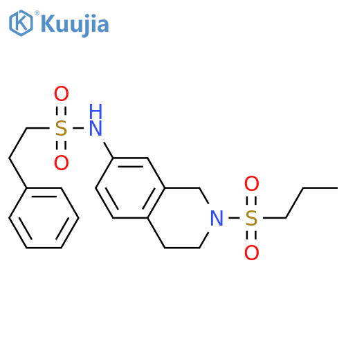 2-phenyl-N-2-(propane-1-sulfonyl)-1,2,3,4-tetrahydroisoquinolin-7-ylethane-1-sulfonamide structure
