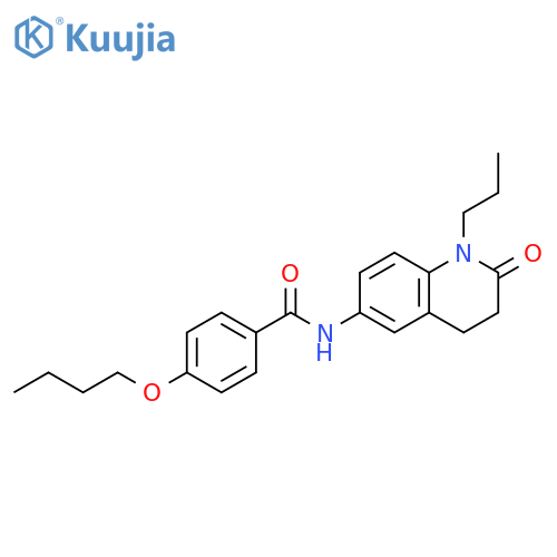 4-butoxy-N-(2-oxo-1-propyl-1,2,3,4-tetrahydroquinolin-6-yl)benzamide structure