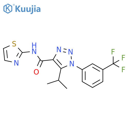 5-(propan-2-yl)-N-(1,3-thiazol-2-yl)-1-3-(trifluoromethyl)phenyl-1H-1,2,3-triazole-4-carboxamide structure