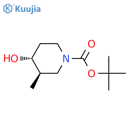 tert-butyl trans-4-hydroxy-3-methyl-piperidine-1-carboxylate structure