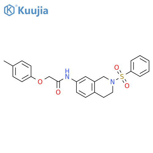 N-2-(benzenesulfonyl)-1,2,3,4-tetrahydroisoquinolin-7-yl-2-(4-methylphenoxy)acetamide structure