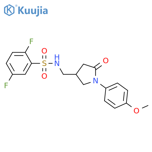 2,5-difluoro-N-{1-(4-methoxyphenyl)-5-oxopyrrolidin-3-ylmethyl}benzene-1-sulfonamide structure
