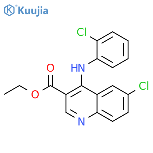 ethyl 6-chloro-4-(2-chlorophenyl)aminoquinoline-3-carboxylate structure
