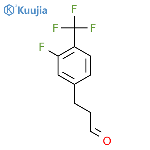 3-3-fluoro-4-(trifluoromethyl)phenylpropanal structure