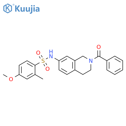 N-(2-benzoyl-1,2,3,4-tetrahydroisoquinolin-7-yl)-4-methoxy-2-methylbenzene-1-sulfonamide structure