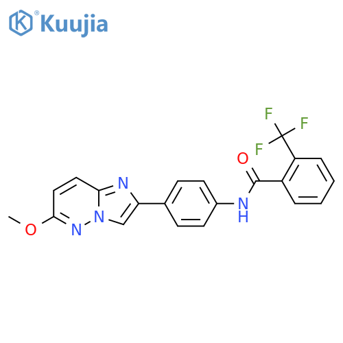 N-(4-{6-methoxyimidazo1,2-bpyridazin-2-yl}phenyl)-2-(trifluoromethyl)benzamide structure
