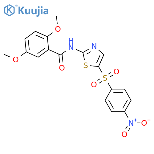 2,5-dimethoxy-N-5-(4-nitrobenzenesulfonyl)-1,3-thiazol-2-ylbenzamide structure