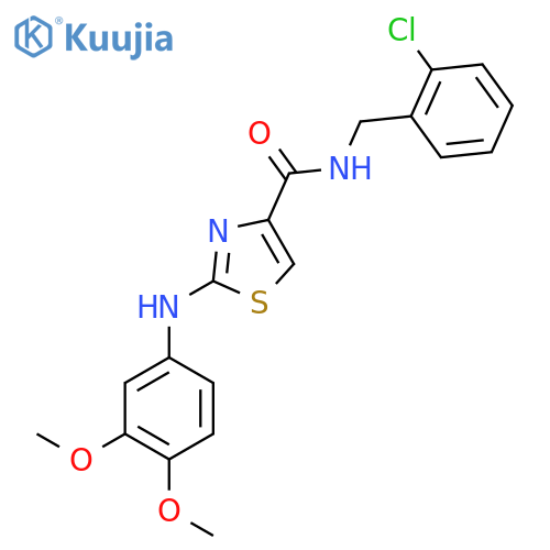 N-(2-chlorophenyl)methyl-2-(3,4-dimethoxyphenyl)amino-1,3-thiazole-4-carboxamide structure