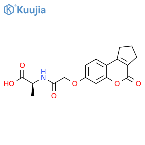 (S)-2-(2-((4-oxo-1,2,3,4-tetrahydrocyclopenta[c]chromen-7-yl)oxy)acetamido)propanoic acid structure
