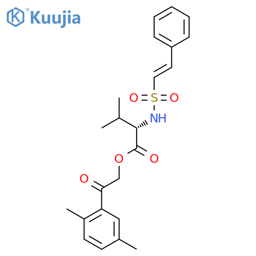 [2-(2,5-dimethylphenyl)-2-oxoethyl] (2S)-3-methyl-2-[[(E)-2-phenylethenyl]sulfonylamino]butanoate structure