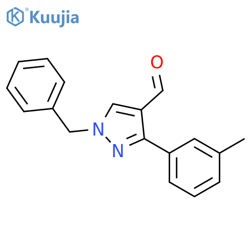 1-benzyl-3-(3-methylphenyl)-1H-pyrazole-4-carbaldehyde structure