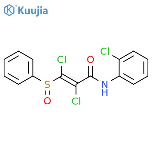 (2E)-3-(benzenesulfinyl)-2,3-dichloro-N-(2-chlorophenyl)prop-2-enamide structure