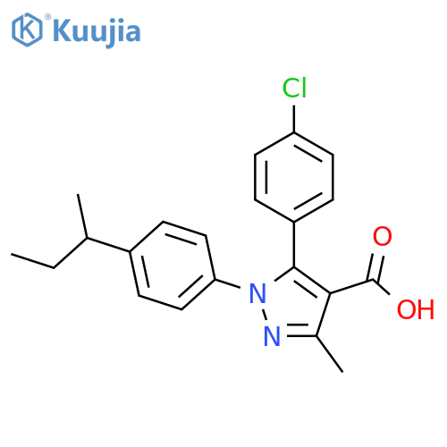 <br>1-(4-Sec-butylphenyl)-5-(4-chlorophenyl)-3-methyl-1h-pyrazole-4-carboxylic acid structure