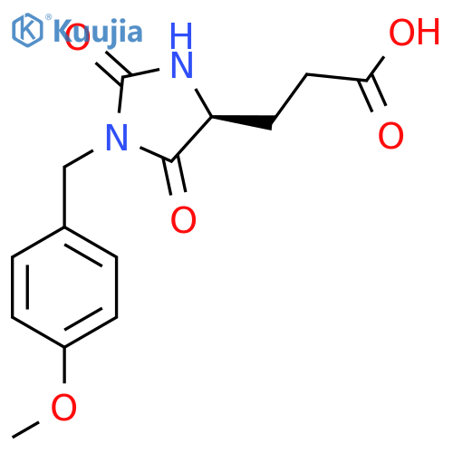 (S)-3-(1-(4-methoxybenzyl)-2,5-dioxoimidazolidin-4-yl)propanoic acid structure